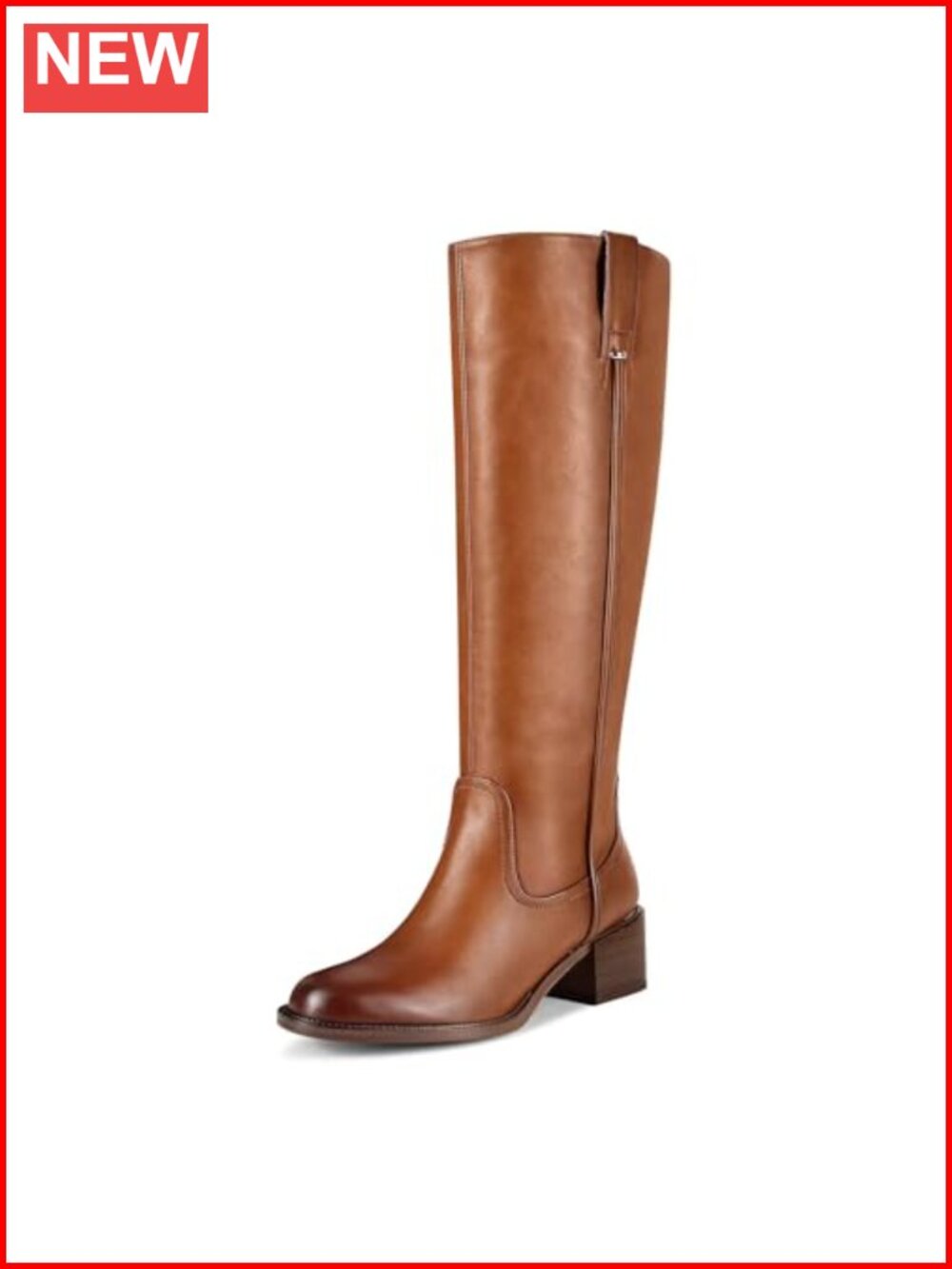 Women's Knee High Boots Chunky Heel Tall Riding Boots Faux Leather